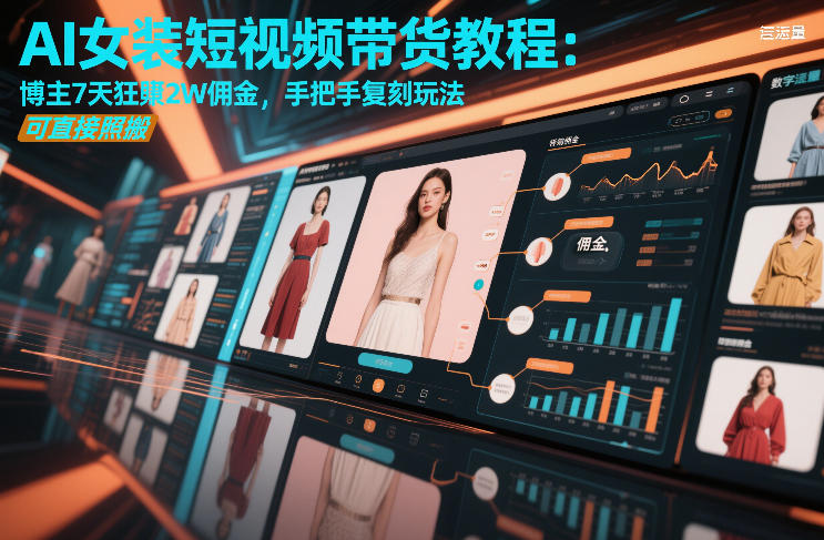 AI女装短视频带货教程：博主7天狂賺2W佣金，手把手复刻玩法，可直接照搬-创业项目网