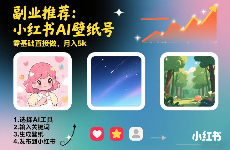 副业推荐:小红书AI壁纸号,零基础直接做,月入5k-创业项目网