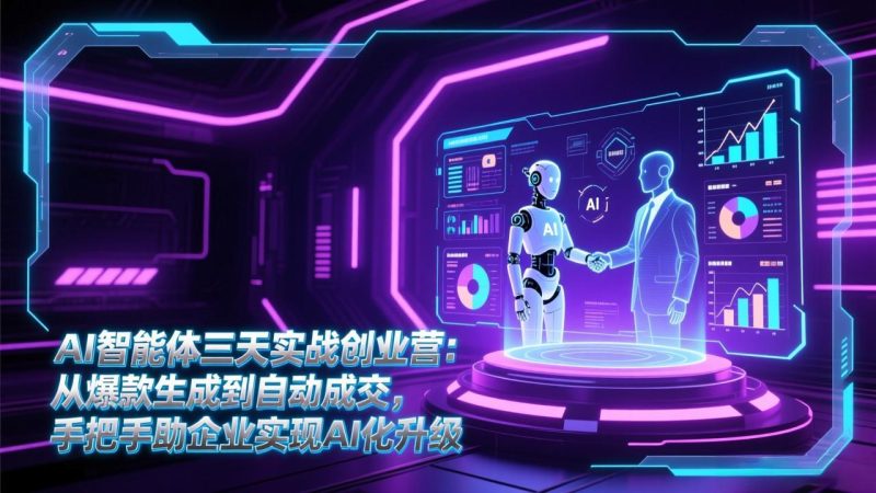 AI智能体三天实战创业营：从爆款生成到自动成交，手把手助企业实现AI化升级-创业项目网