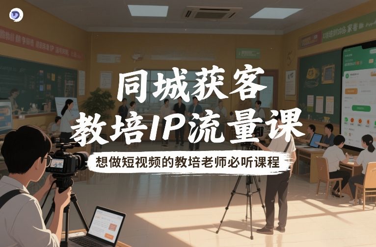 同城获客，教培IP流量课，想做短视频的教培老师必听课程-创业项目网