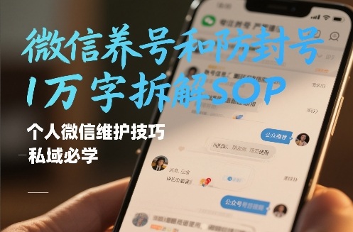 微信养号和防封号1万字拆解SOP，个人微信维护技巧，私域必学【文档】-创业项目网