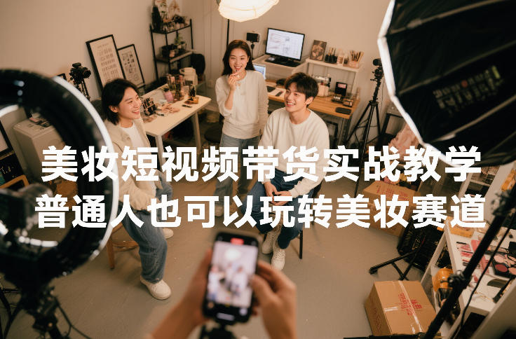 美妆短视频带货实战教学，普通人也可以玩转美妆赛道-创业项目网