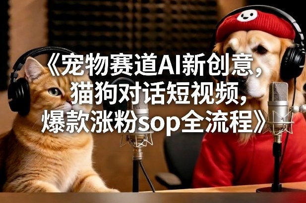 宠物赛道AI新创意,猫狗对话短视频,爆款涨粉sop全流程-创业项目网