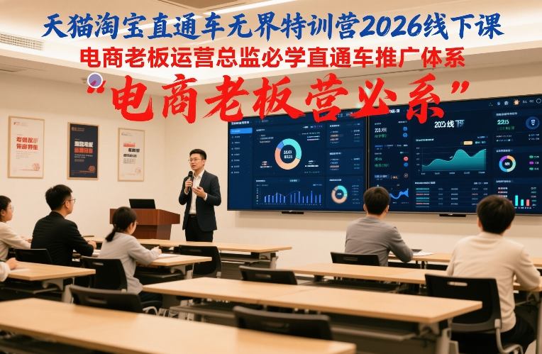 天猫淘宝直通车无界特训营2026线下课,电商老板运营总监必学直通车推广体系-创业项目网