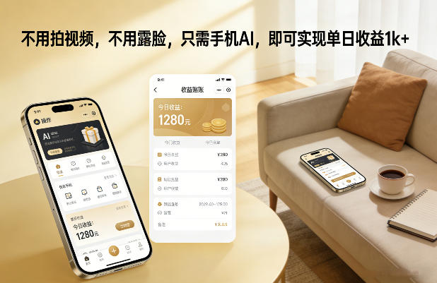 不用拍视频,不用露脸,只需手机AI,即可实现单日收益1k+-创业项目网