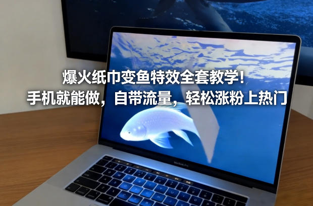 爆火纸巾变鱼特效全套教学！手机就能做，自带流量，轻松涨粉上热门-创业项目网