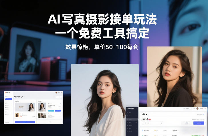 AI写真摄影接单玩法，一个免费工具搞定，效果惊艳，单价50-100每套-创业项目网