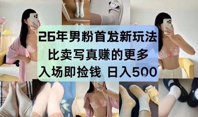 2026年男粉首发最新3.0玩法,独此一家,比卖写真賺的更多,入场即捡钱,日入500+-创业项目网