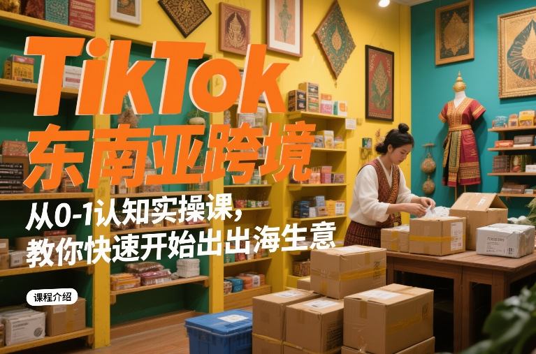TikTok东南亚跨境从0-1认知实操课,教你快速开始出海生意-创业项目网