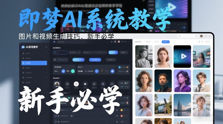 即梦AI系统教学，图片和视频生成技巧，新手必学-创业项目网