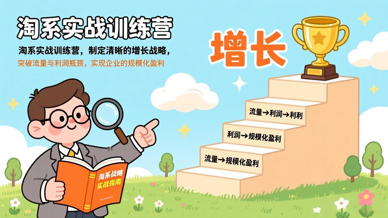 淘系实战训练营，制定清晰的增长战略，突破流量与利润瓶颈，实现企业的规模化盈利-创业项目网