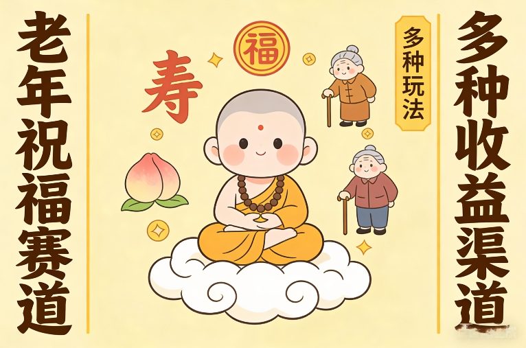 老年祝福赛道，漫画+小佛陀，多种玩法+多种收益渠道【附详细教程】-创业项目网