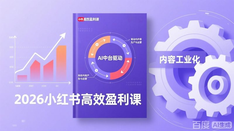 2026小红书高效盈利课,流量双引擎+内容工业化+AI中台驱动,构建可复制的千万级营收模型-创业项目网