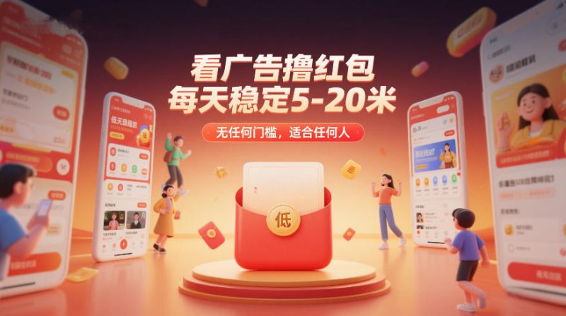 看广告撸红包，每天稳定5-20米，无任何门槛，适合任何人-创业项目网