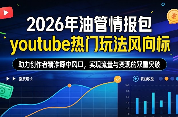 2026年油管情报包，youtube热门玩法风向标，助力创作者精准踩中风口，实现流量与变现的双重突破-创业项目网