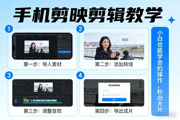 手机剪映剪辑教学，小白也能学会的操作，秒出大片-创业项目网