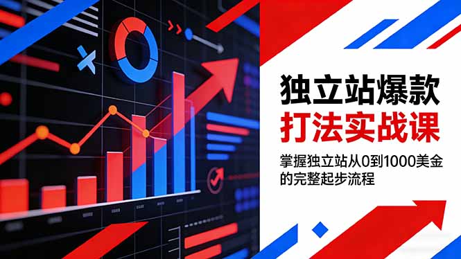 独立站爆款打法实战课，掌握独立站从0到1000美金的完整起步流程-创业项目网