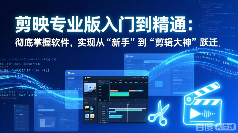 剪映专业版入门到精通：彻底掌握软件，实现从“新手”到“剪辑大神”跃迁-创业项目网