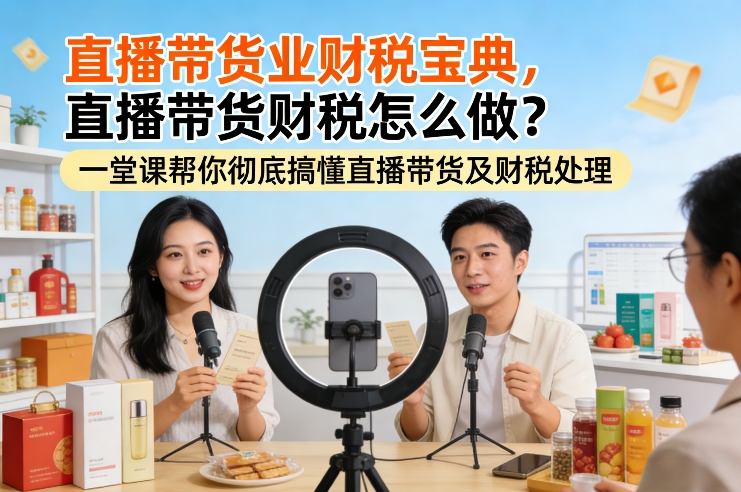 直播带货业财税宝典,直播带货财税怎么做?一堂课帮你彻底搞懂直播带货及财税处理-创业项目网