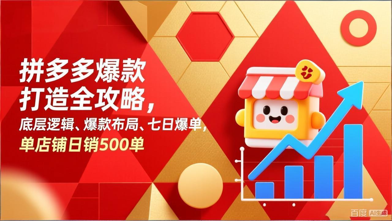 拼多多爆款打造全攻略，底层逻辑、爆款布局、七日爆单，单店铺日销500单-创业项目网