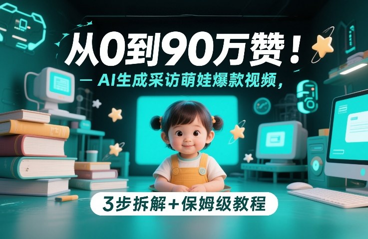从0到90万赞：AI生成采访萌娃爆款视频，3步拆解+保姆级教程-创业项目网