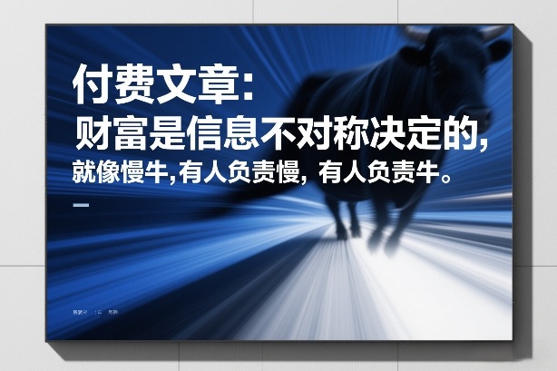 付费文章：财富是信息不对称决定的，就像慢牛，有人负责慢，有人负责牛-创业项目网